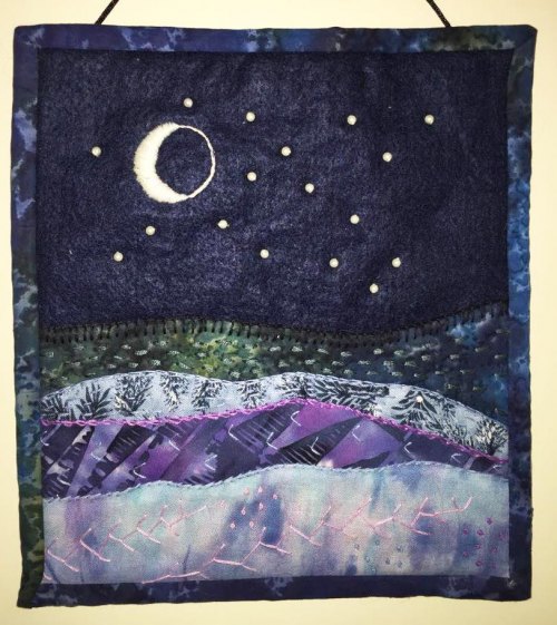 "Night Sky Over Ocean" by Debbie Leonard, quilt
